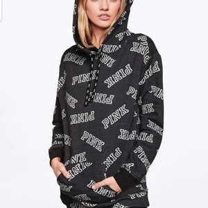 vs pink sherpa lined pullover